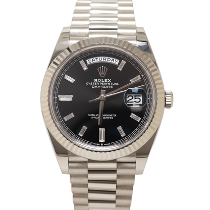 Rolex Day-Date 40mm Black Dial Watch Ref# 228239 - Happy Jewelers Fine Jewelry Lifetime Warranty