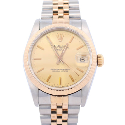 Rolex Datejust 31mm Champagne Dial Watch Ref# 68273 - Happy Jewelers Fine Jewelry Lifetime Warranty
