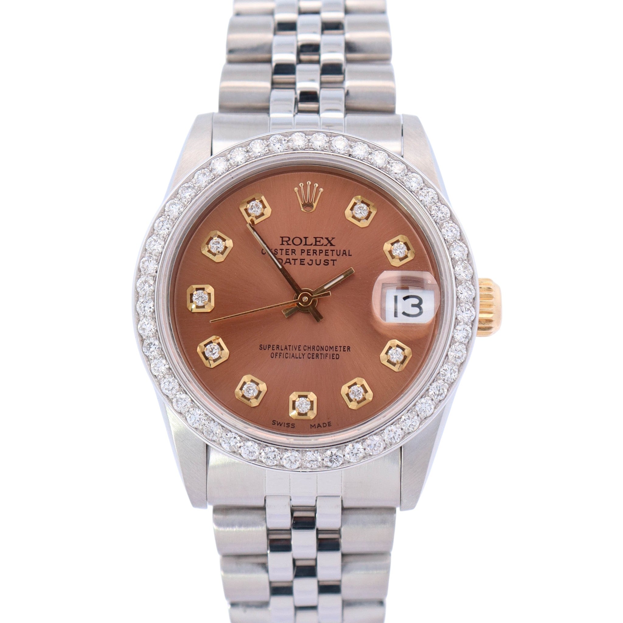 Rolex Datejust 31mm Dark Pink Dial Watch Ref# 68273