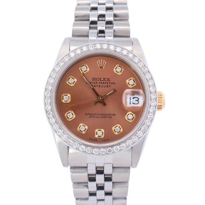 Rolex Datejust 31mm Dark Pink Dial Watch Ref# 68273