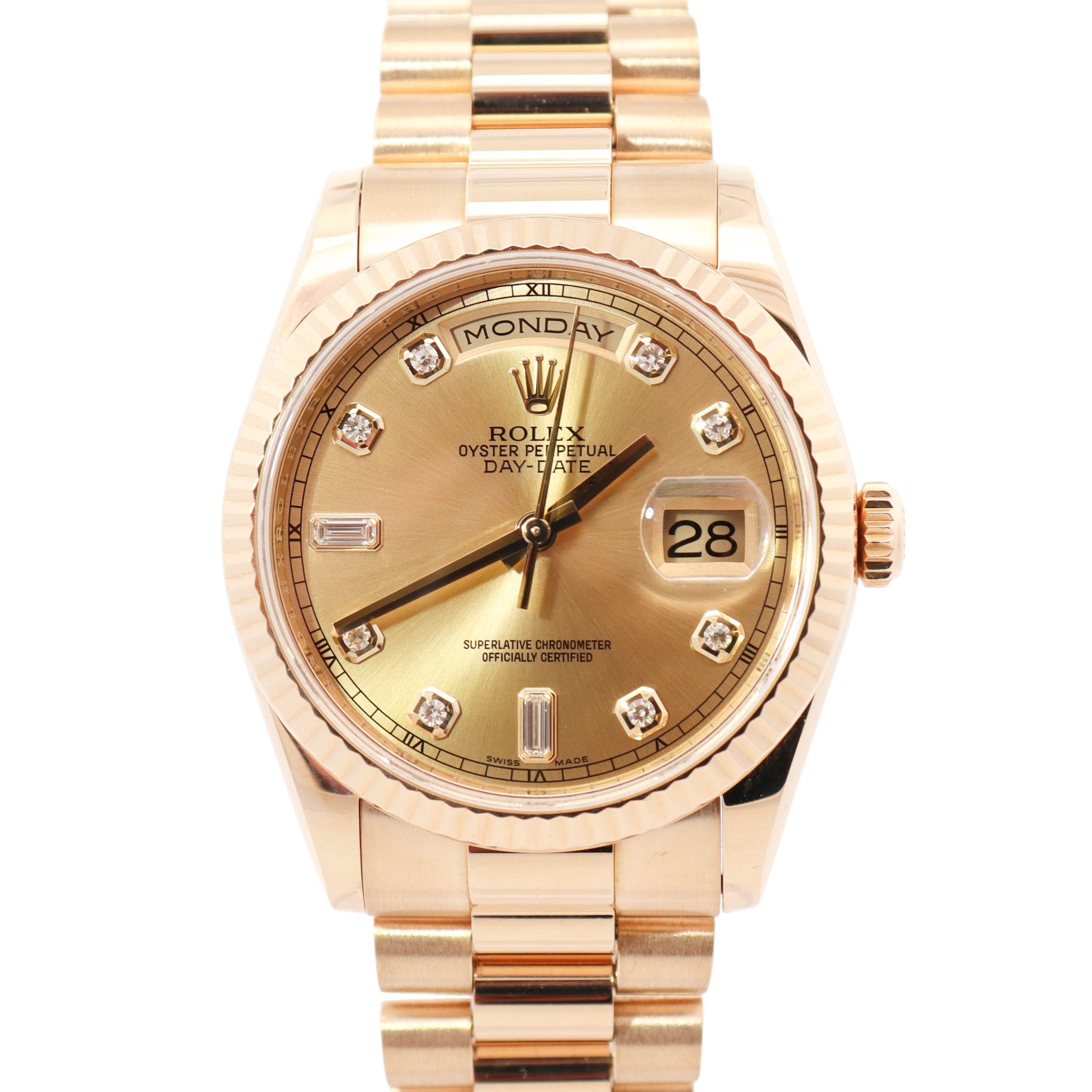 Rolex Day-Date 36mm Champagne Dial Watch Ref# 118238 - Happy Jewelers Fine Jewelry Lifetime Warranty