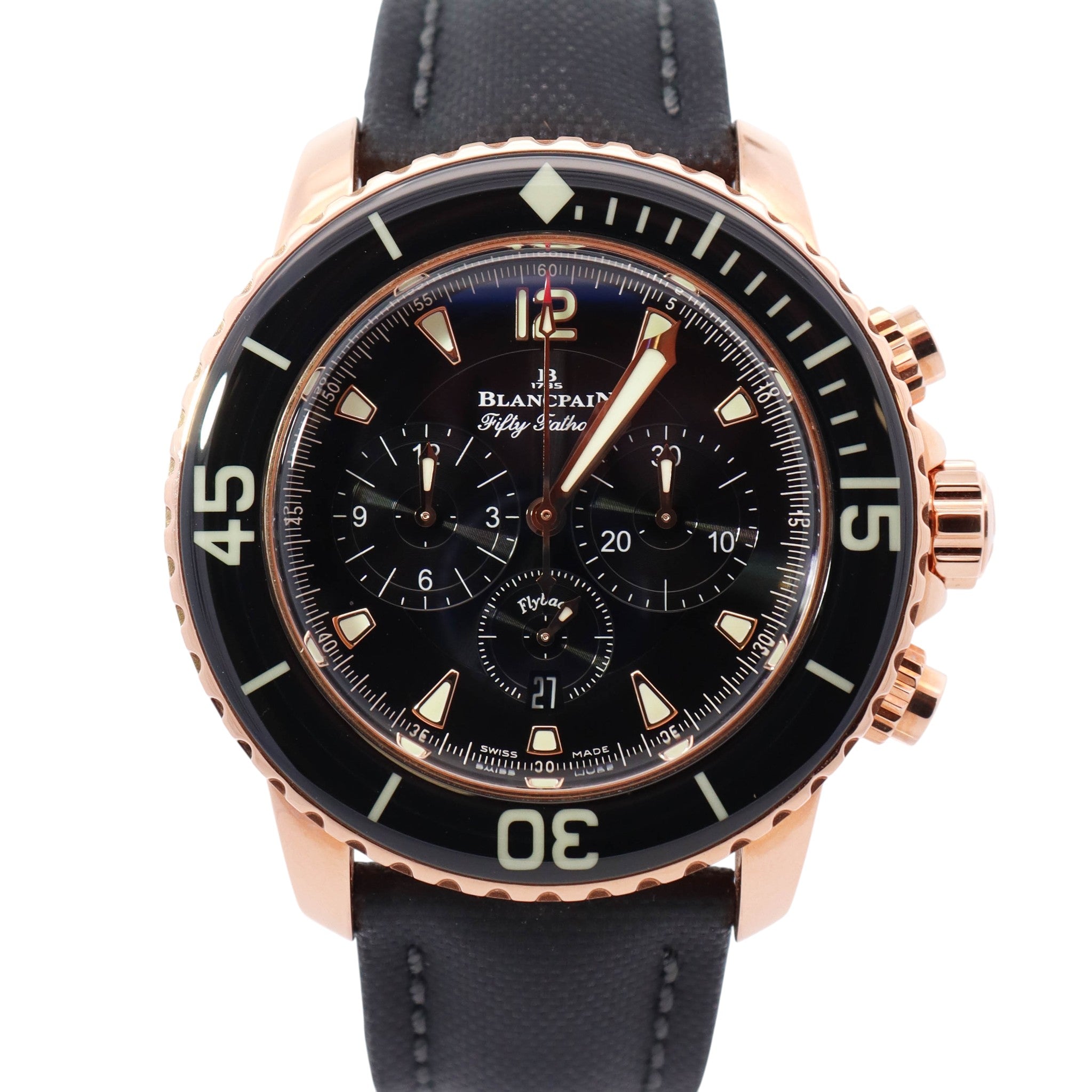 Blancpain Fifty Fathoms 45mm Black Dial Watch Ref# 5085F363052A - Happy Jewelers Fine Jewelry Lifetime Warranty