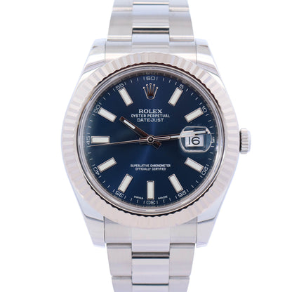 Rolex Datejust 41mm Blue Dial Watch Ref# 116334 - Happy Jewelers Fine Jewelry Lifetime Warranty