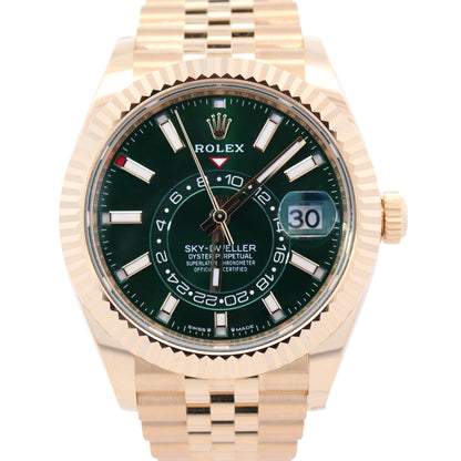 Rolex Sky-Dweller 42mm Green Dial Watch Ref# 336938