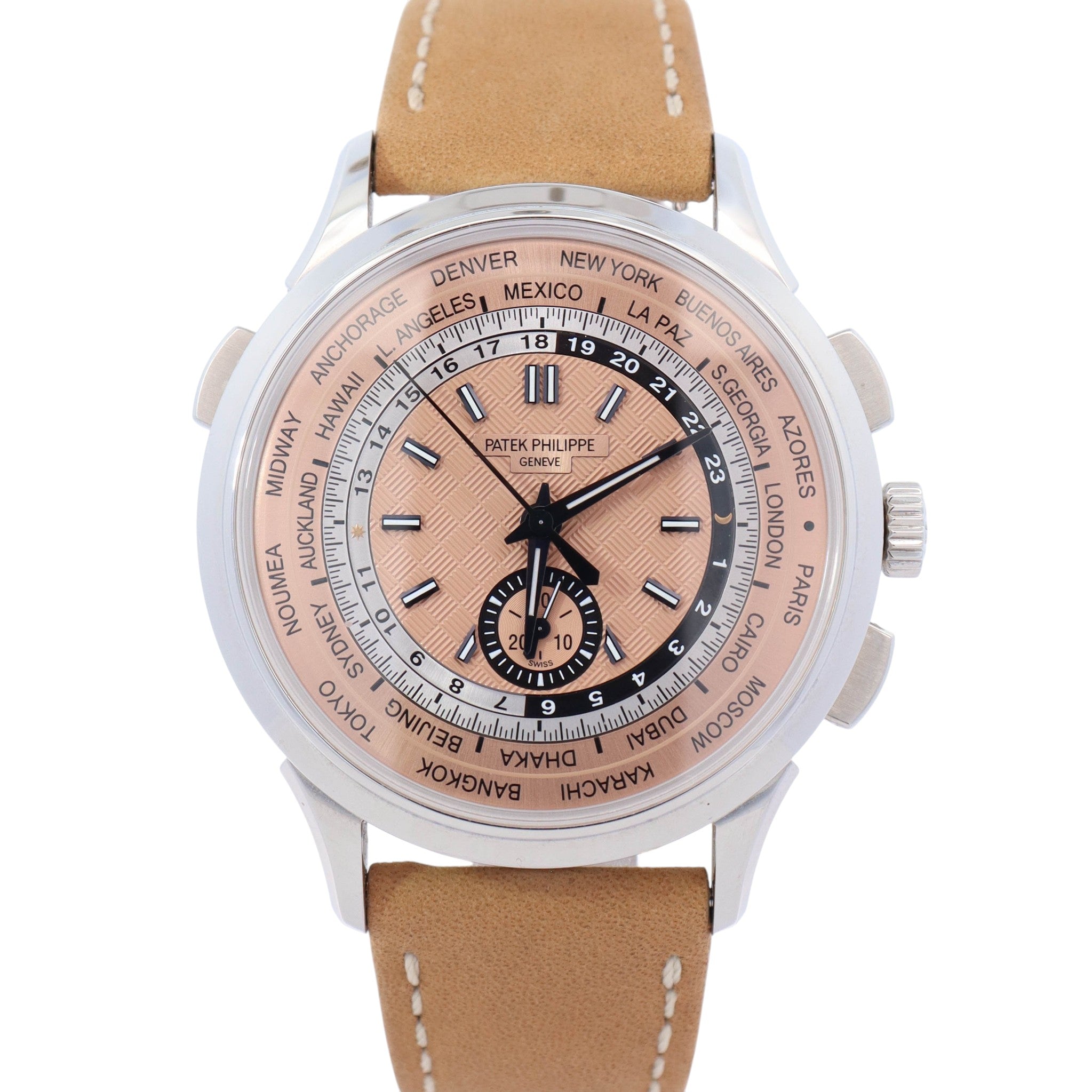 Patek Philippe Complications World Timer 41mm Salmon Dial Watch Ref# 5935A-001
