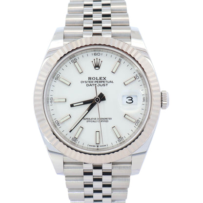 Rolex Datejust 41mm White Dial Watch Ref# 126334 - Happy Jewelers Fine Jewelry Lifetime Warranty
