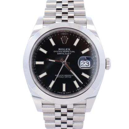 Rolex Datejust 41mm Black Dial Watch Ref# 126300 - Happy Jewelers Fine Jewelry Lifetime Warranty