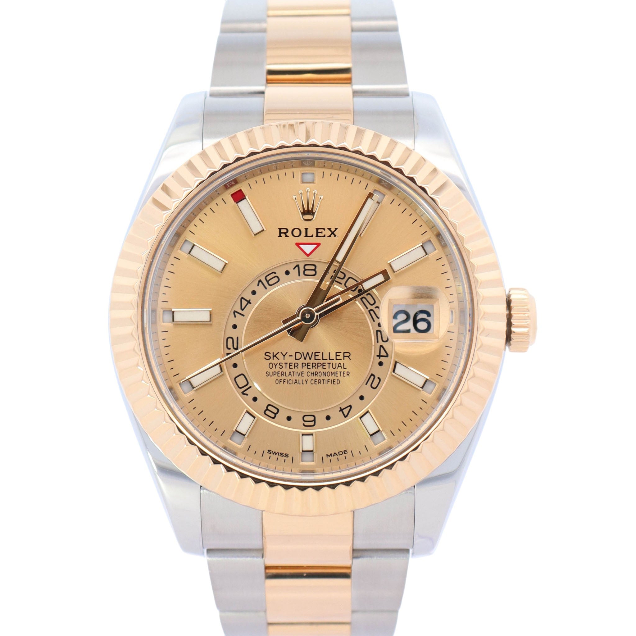 Rolex Sky-Dweller 42mm Champagne Dial Watch Ref# 326933