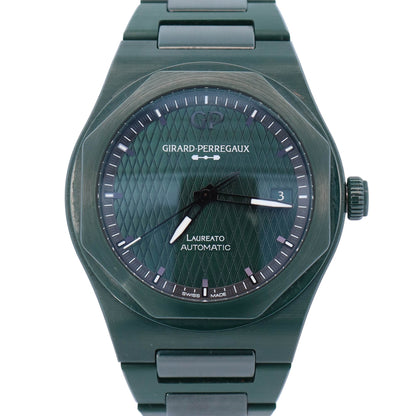 Girard Perregaux Laureato 38mm Green Dial Watch Ref# 81005-32-3080-1CX