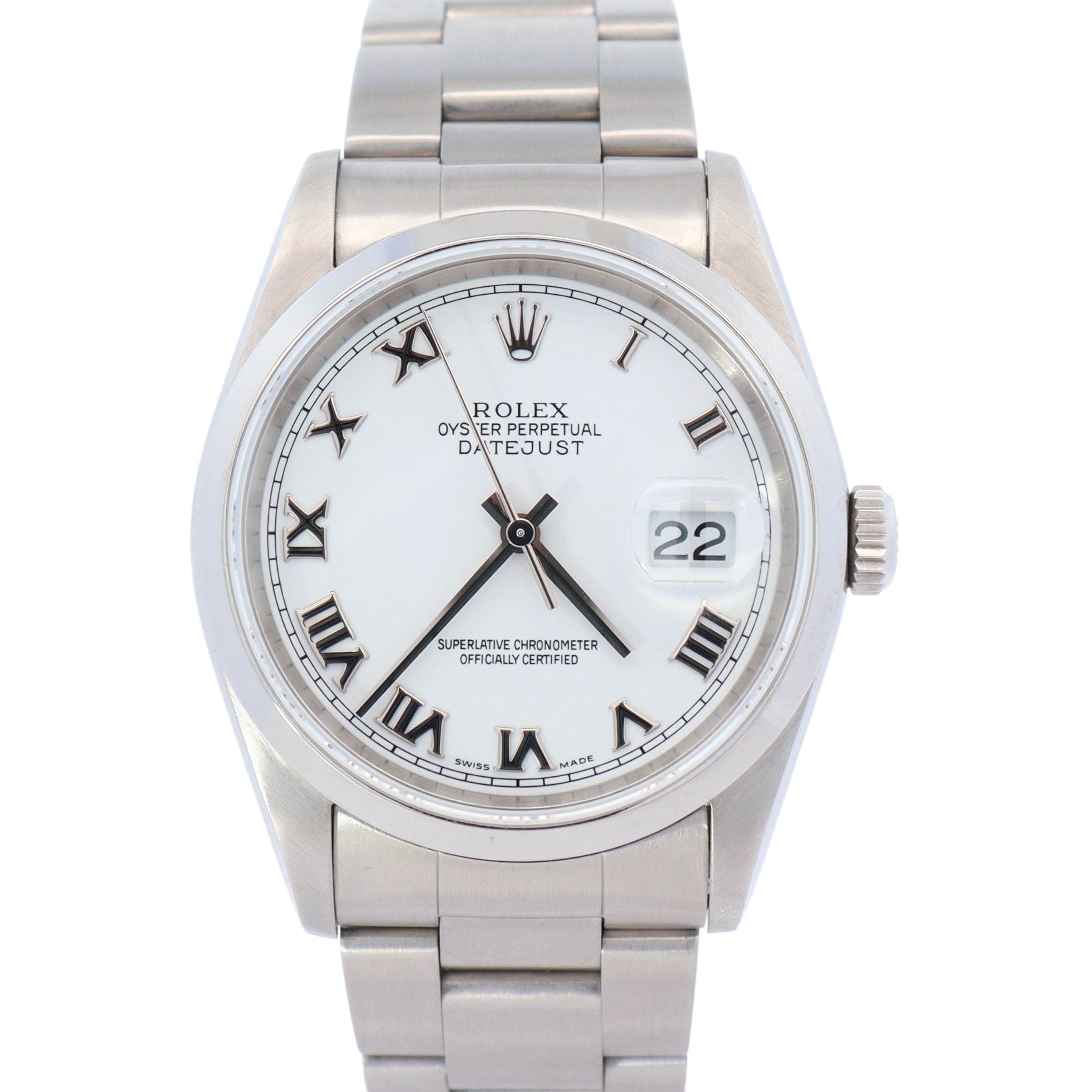 Rolex Datejust 36mm White Dial Watch Ref# 16200