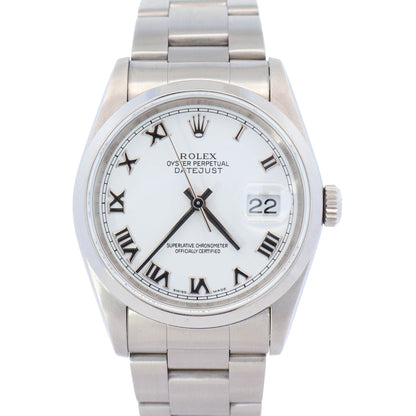 Rolex Datejust 36mm White Dial Watch Ref# 16200