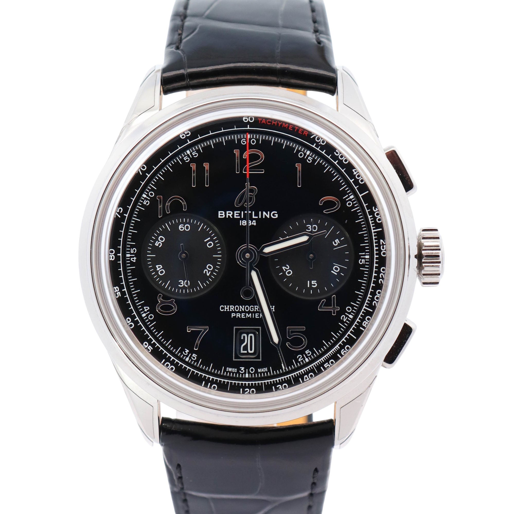 Breitling Premier B01 Chronograph 42mm Black Dial Watch Ref# AB0145221B1P2