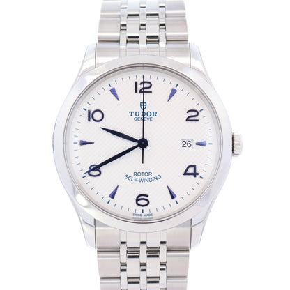 Tudor 1926 White Dial with Blue stick and Arabic Numbers Watch Ref# 91650 - Happy Jewelers Fine Jewelry Lifetime Warranty