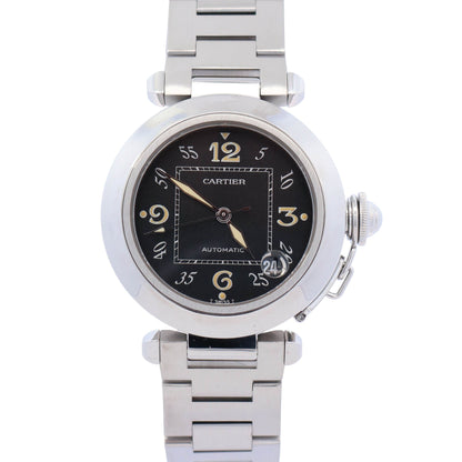 Cartier Pasha 35mm Black Dial Watch Ref# W31043M7