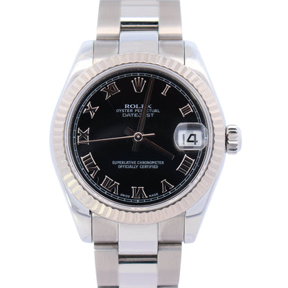 Rolex Datejust 31mm Black  Dial Watch Ref# 178274