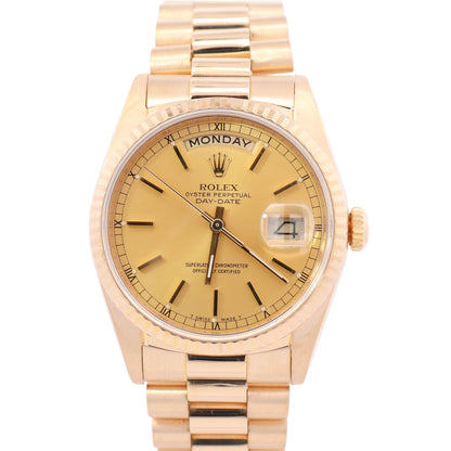 Rolex Day-Date 36mm Champagne Dial Watch Ref# 18238 - Happy Jewelers Fine Jewelry Lifetime Warranty