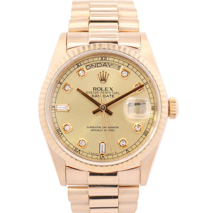 Rolex Day-Date 36mm Champagne Dial Watch Ref# 18038 - Happy Jewelers Fine Jewelry Lifetime Warranty