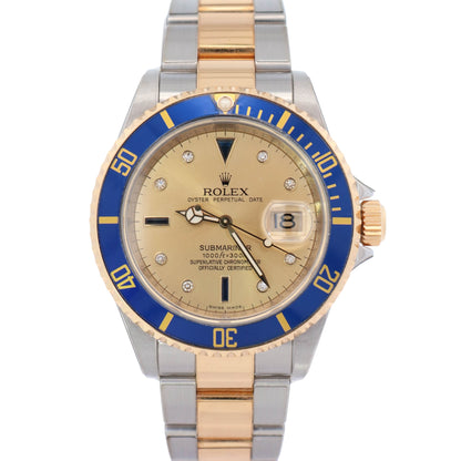 Rolex Submariner 40mm Champagne Dial Watch Ref# 16613 - Happy Jewelers Fine Jewelry Lifetime Warranty