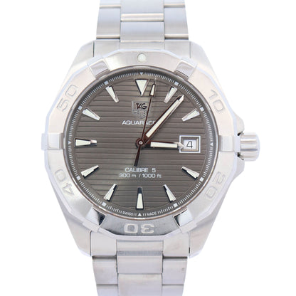 Tag Heuer Aquaracer 41mm Grey Dial Watch Ref# WAY2113.BA0928 - Happy Jewelers Fine Jewelry Lifetime Warranty