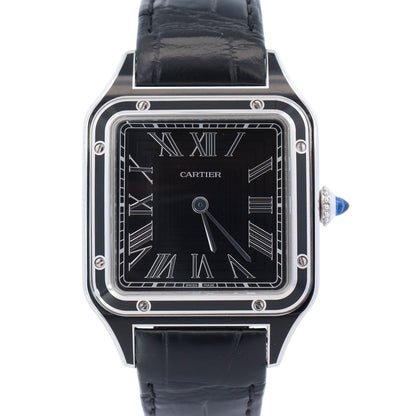 Cartier Santos Dumont Tank 31.5mm Black Dial Watch Ref# WSSA0046 - Happy Jewelers Fine Jewelry Lifetime Warranty