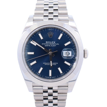 Rolex Datejust 41mm Blue Dial Watch Ref# 126300 - Happy Jewelers Fine Jewelry Lifetime Warranty