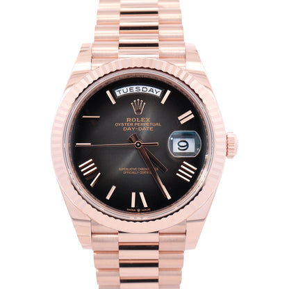 Rolex Day-Date 40mm Black Ombre Dial Watch Ref# 228235 - Happy Jewelers Fine Jewelry Lifetime Warranty