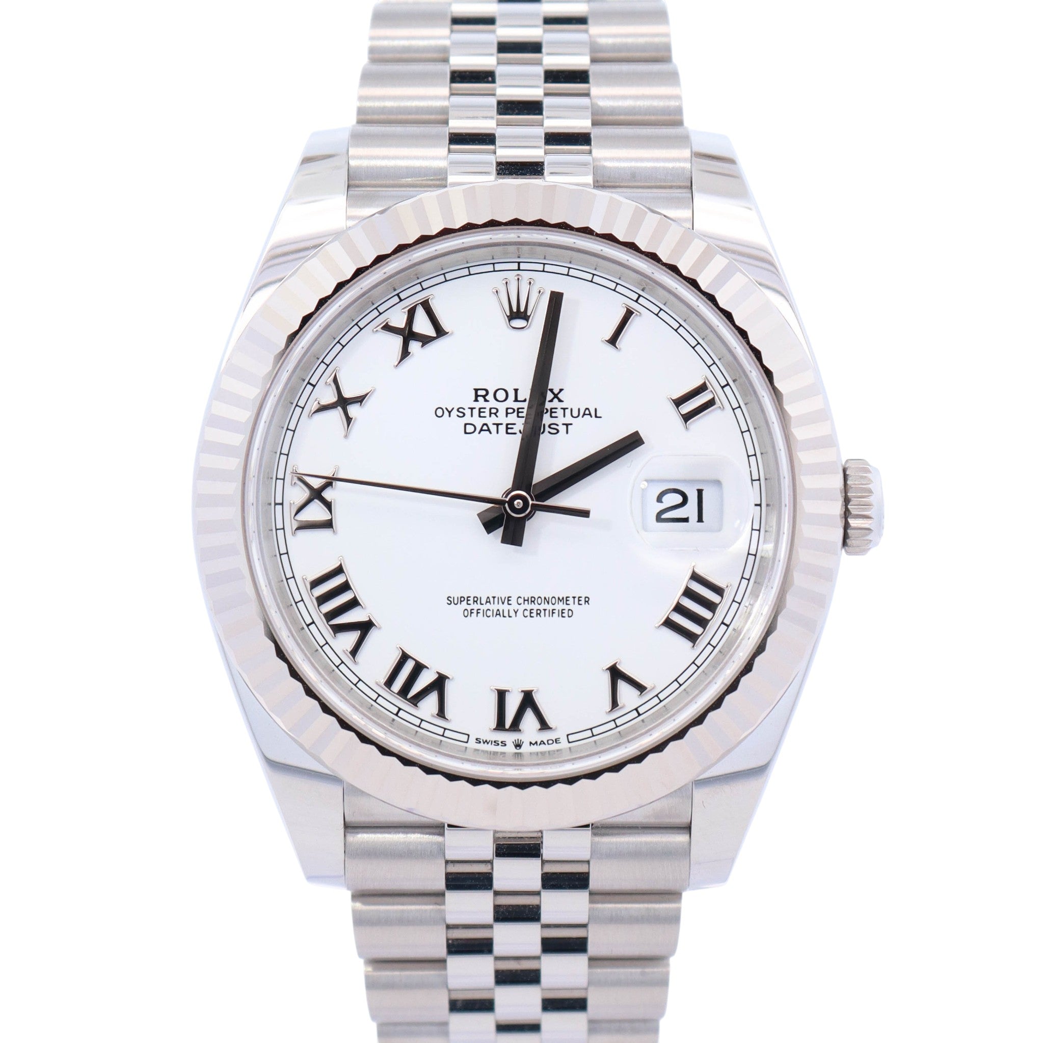 Rolex Datejust 41mm White Dial Watch Ref# 126334