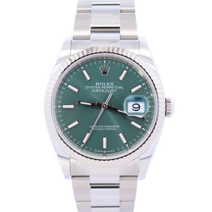 Rolex Datejust 36mm Green Dial Watch Ref# 126234 - Happy Jewelers Fine Jewelry Lifetime Warranty