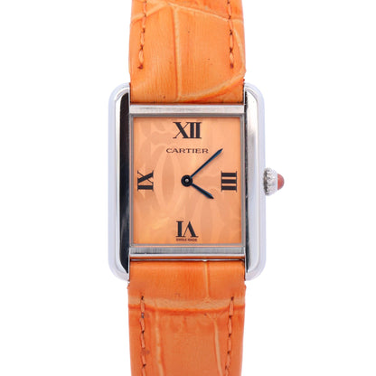 Cartier Tank Solo 23mm Orange Dial Watch Ref# W1019455