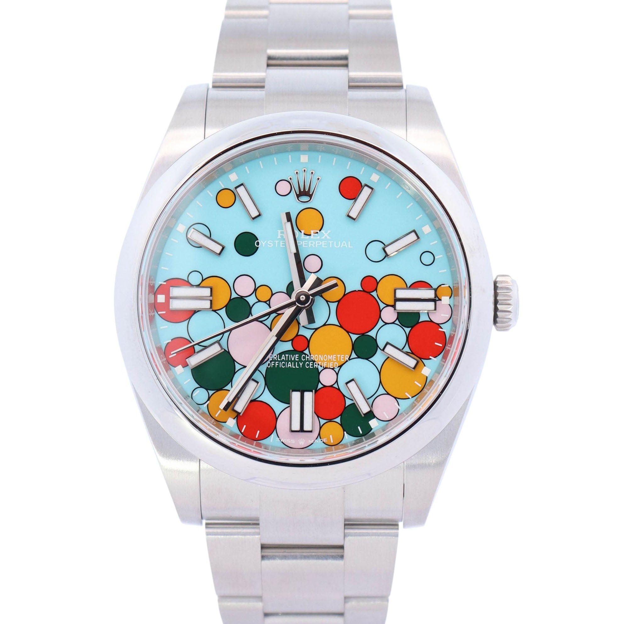 Rolex Oyster Perpetual 41mm Celebration Dial Watch Ref# 124300 - Happy Jewelers Fine Jewelry Lifetime Warranty