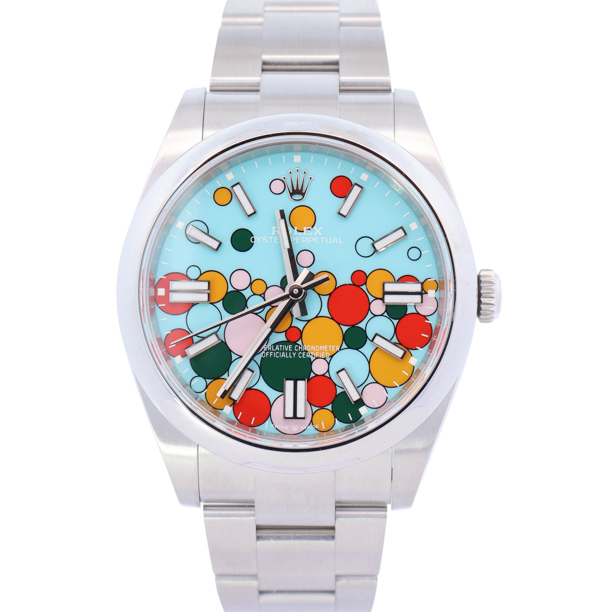 Rolex Oyster Perpetual 41mm Celebration Stick Dial Watch Ref# 124300