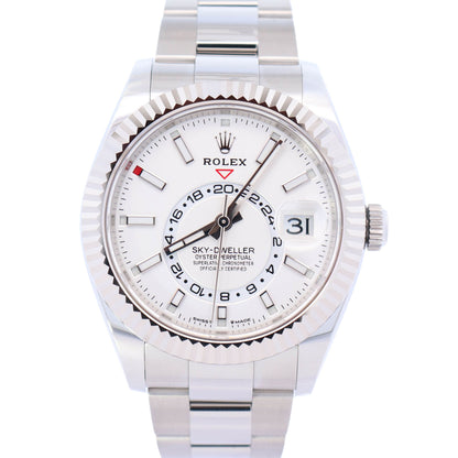 Rolex Sky-Dweller 42mm White Dial Watch Ref# 336934 - Happy Jewelers Fine Jewelry Lifetime Warranty