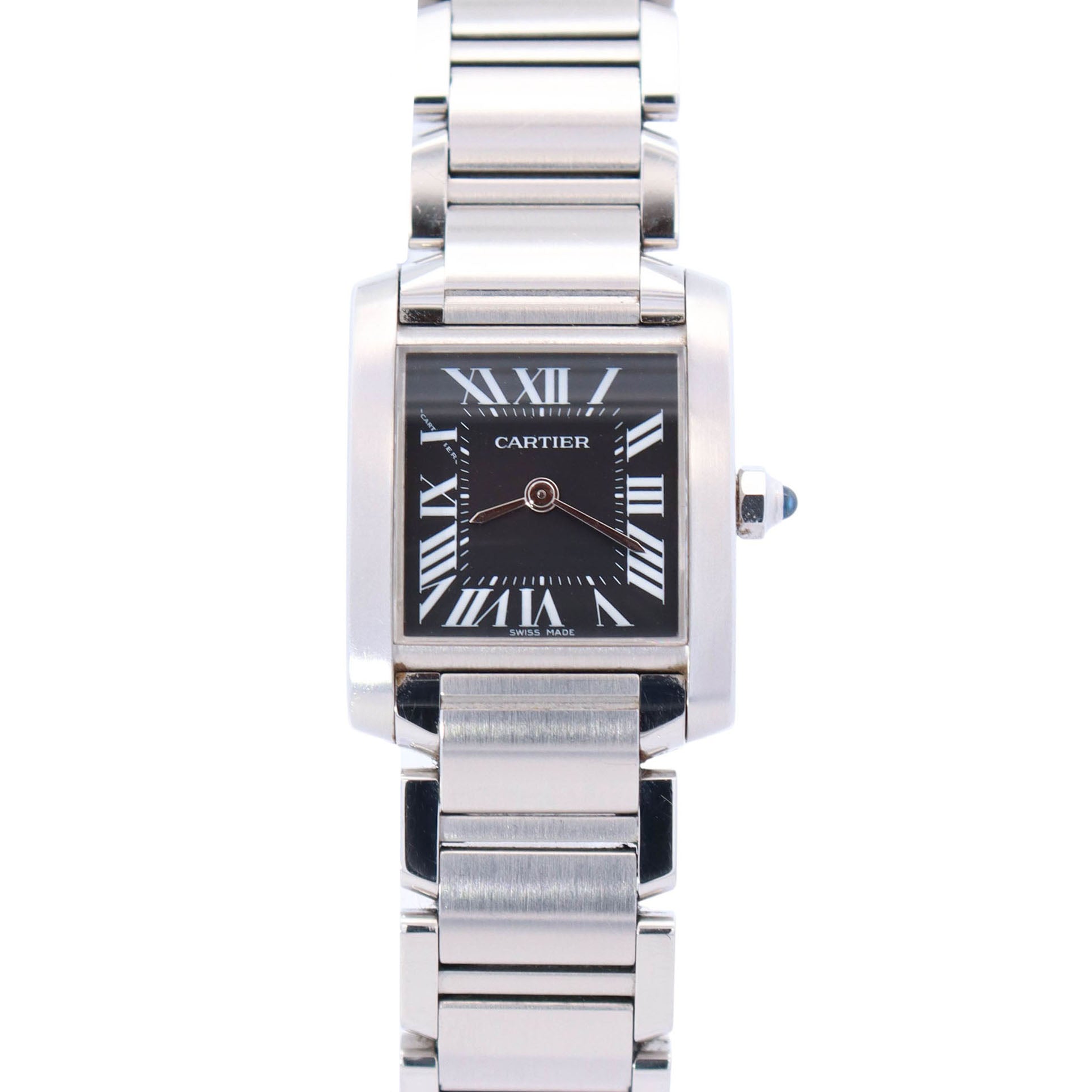 Cartier Tank 20mm Black Dial Watch Ref# W51026Q3
