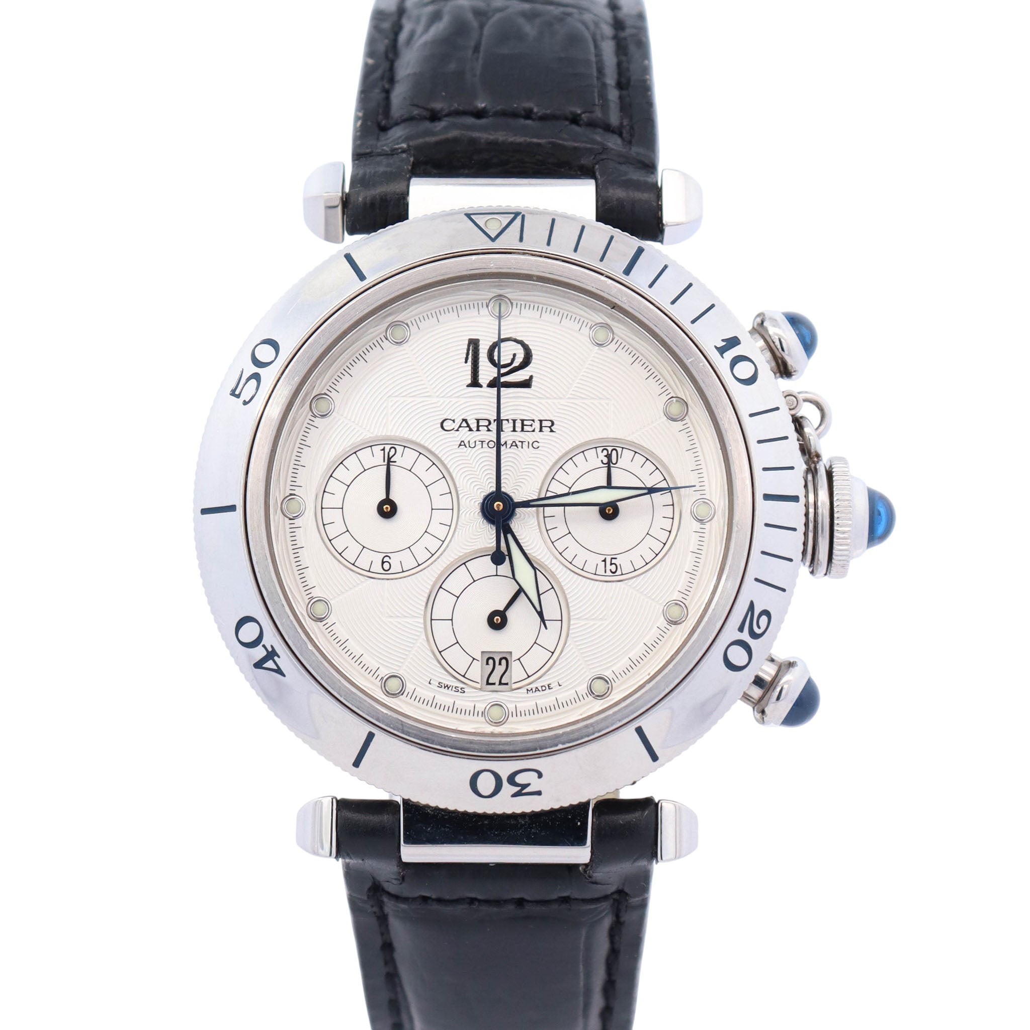 Cartier Pasha 38mm Silver Dial Watch Ref# W3103055