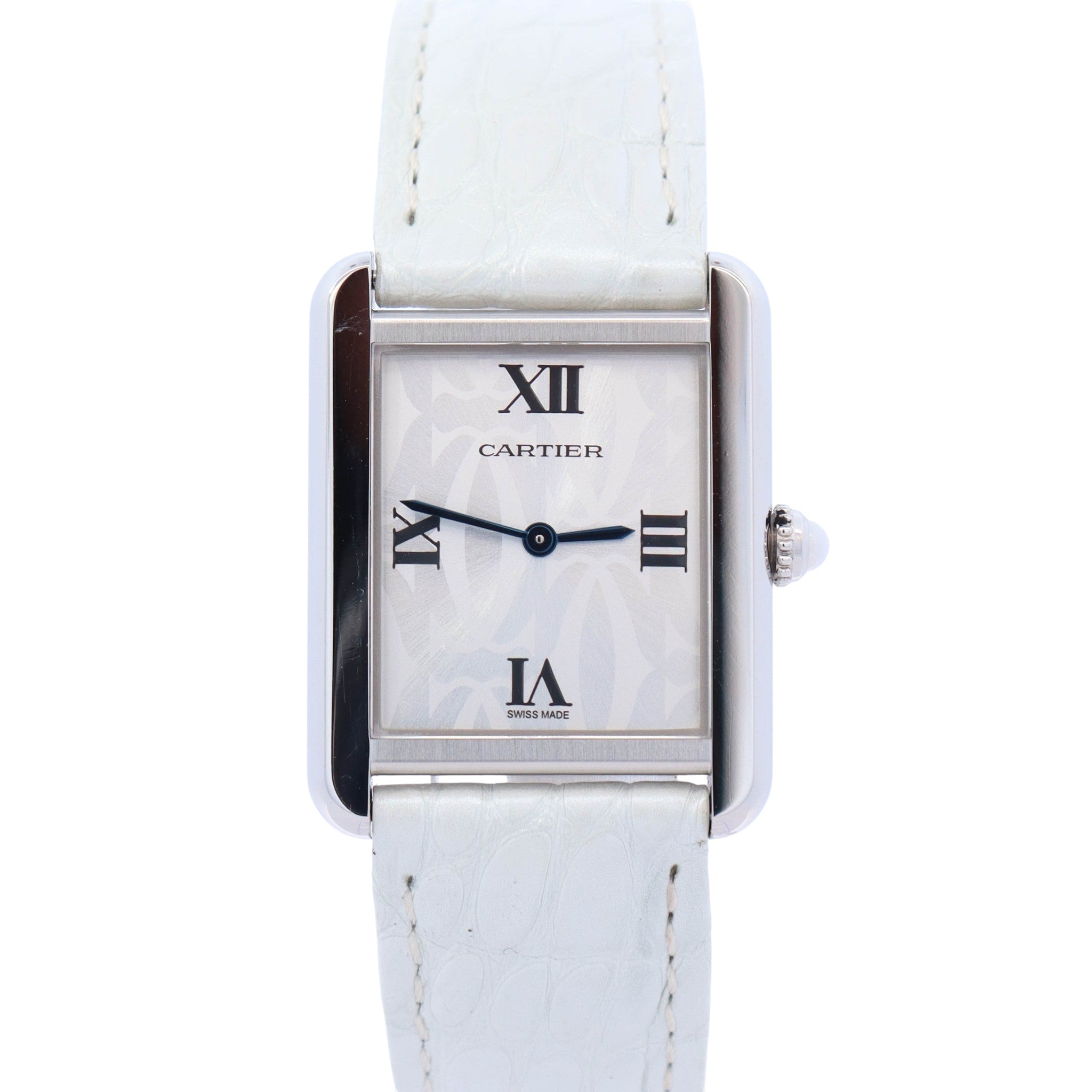 Cartier Tank Solo 24mm Silver Dial Watch Ref# W1019555 – Happy
