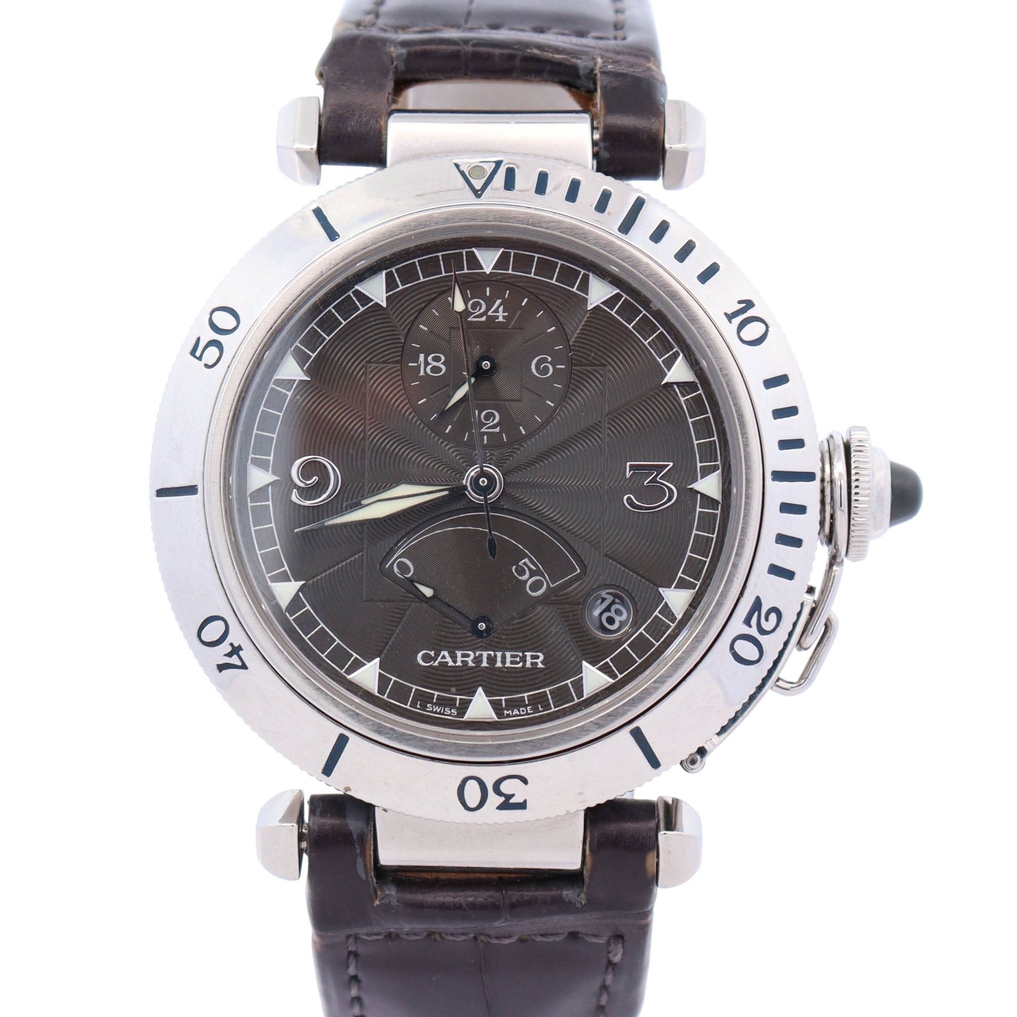 Cartier Pasha 38mm Grey Dial Watch Ref# W3105055