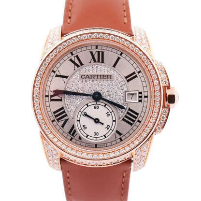 Cartier Calibre 38mm Pave Dial Watch Ref# WF100015 - Happy Jewelers Fine Jewelry Lifetime Warranty