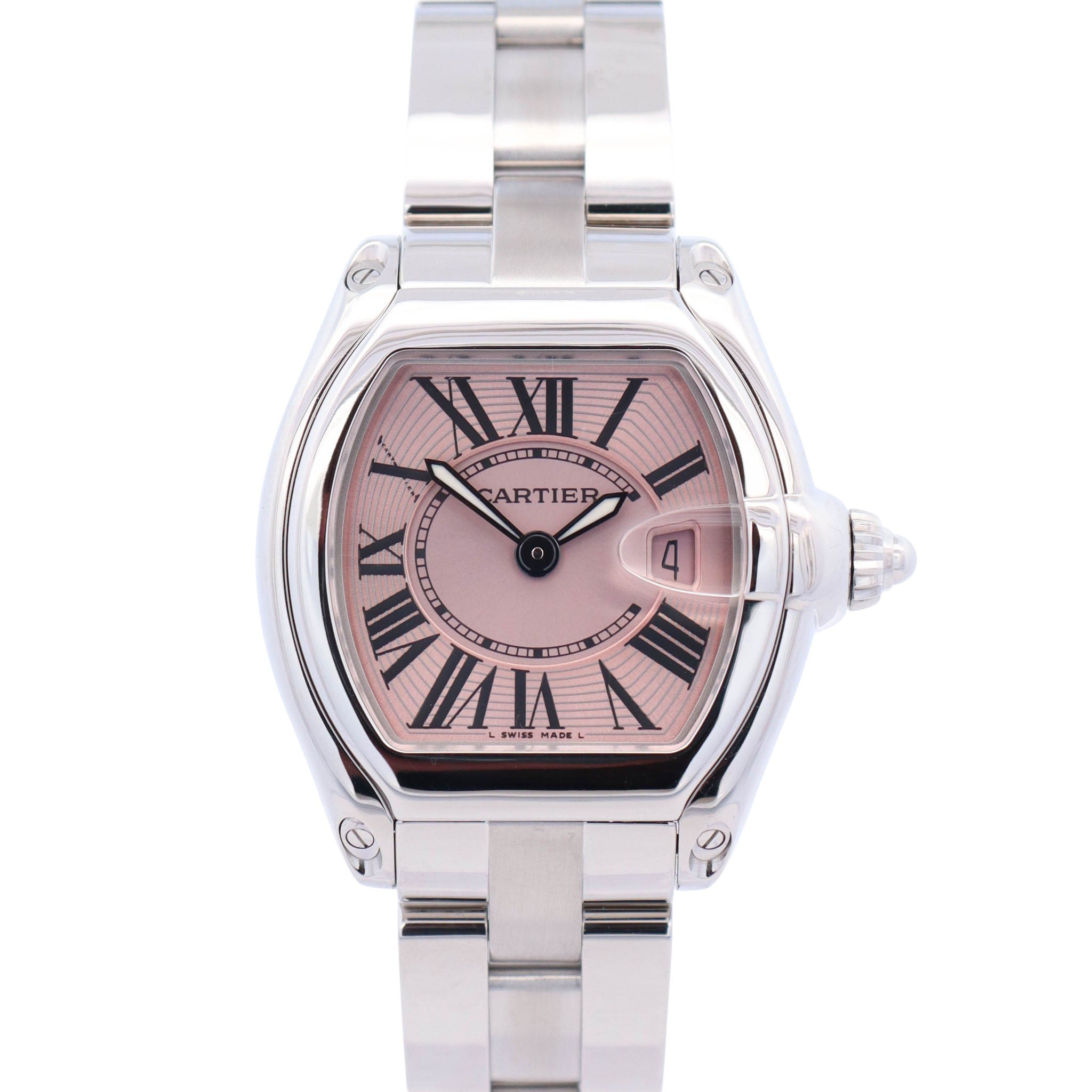 Cartier Roadster 31mm Pink Dial Watch Ref# W62017V3