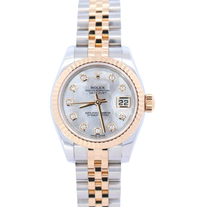 Rolex Lady Datejust 26mm MOP Diamond Dial Watch Ref# 179173 - Happy Jewelers Fine Jewelry Lifetime Warranty