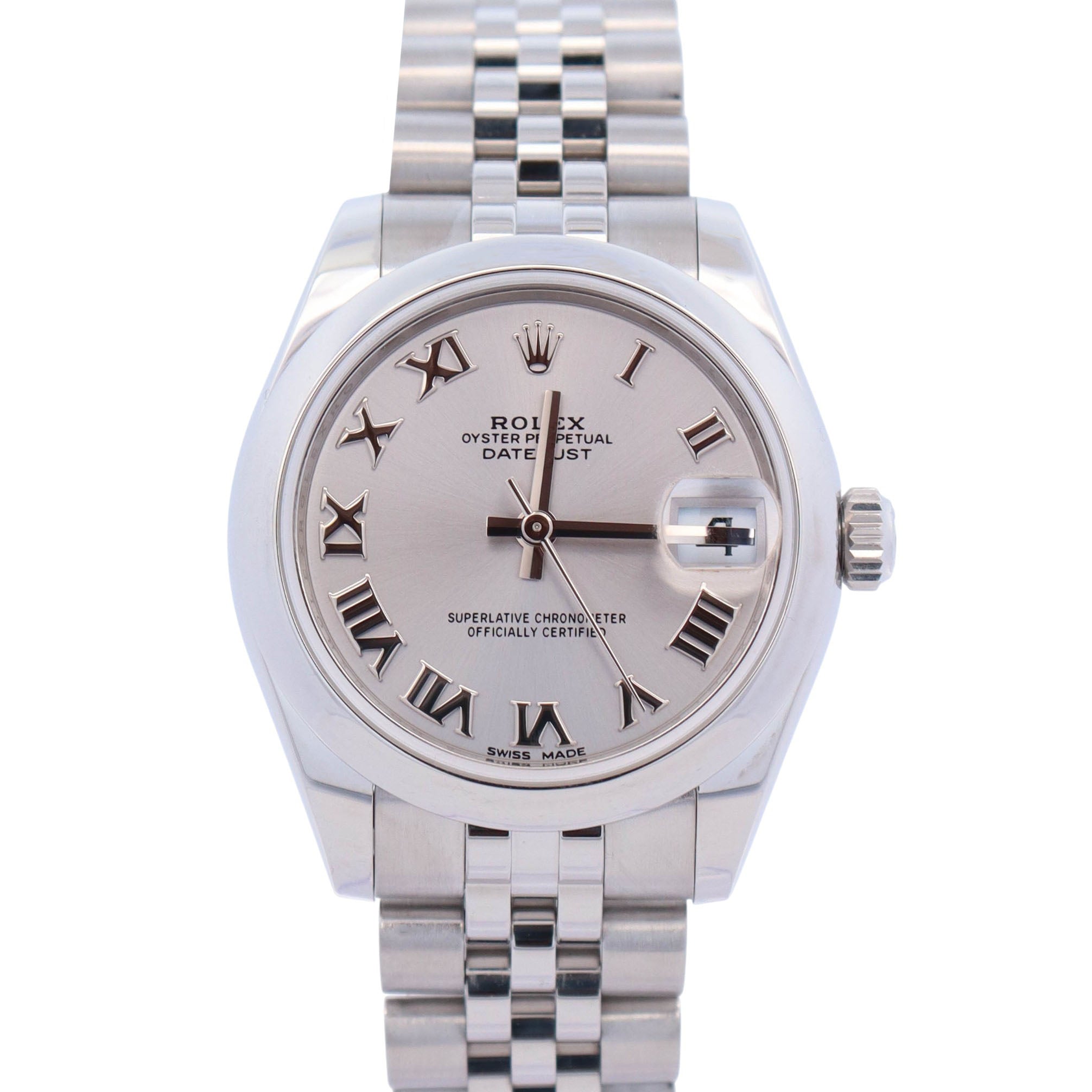 Rolex Datejust 31mm Silver Roman Dial Watch Ref# 178240