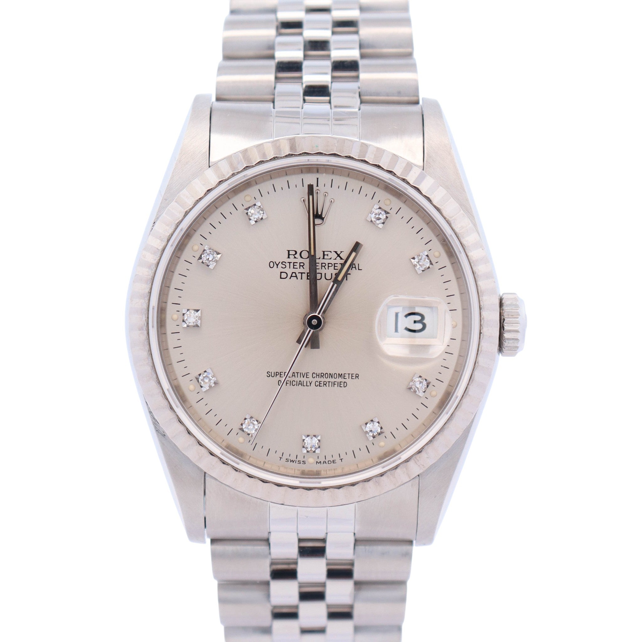 Rolex Datejust 36mm Silver Dial Watch Ref# 16234