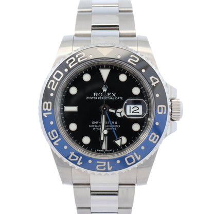 Rolex GMT-Master II "Batman" Black Dot Dial Watch Ref# 116710BLNR
