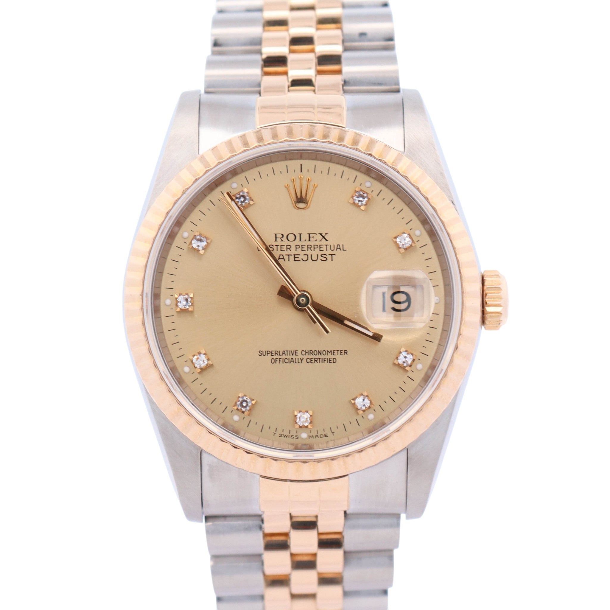 Rolex Datejust 36mm Champagne Dial Watch Ref# 16233