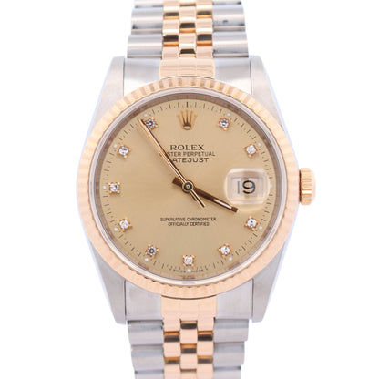 Rolex Datejust 36mm Champagne Dial Watch Ref# 16233 - Happy Jewelers Fine Jewelry Lifetime Warranty
