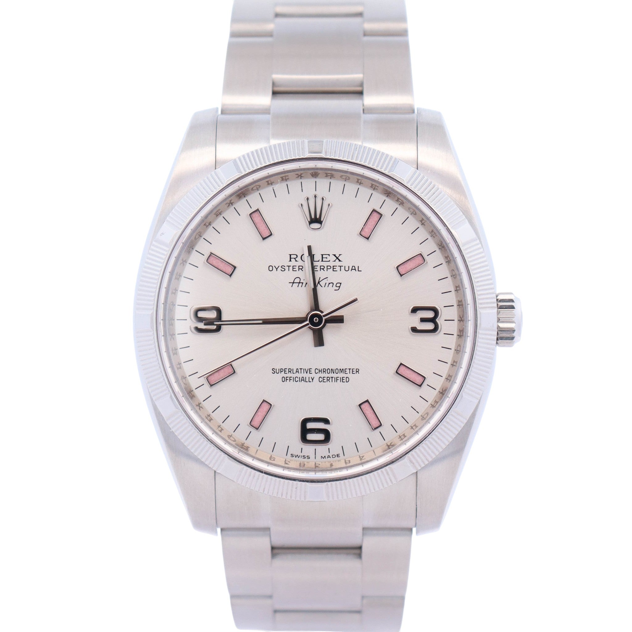 Rolex Air-King 34mm Silver Dial Watch Ref# 114210