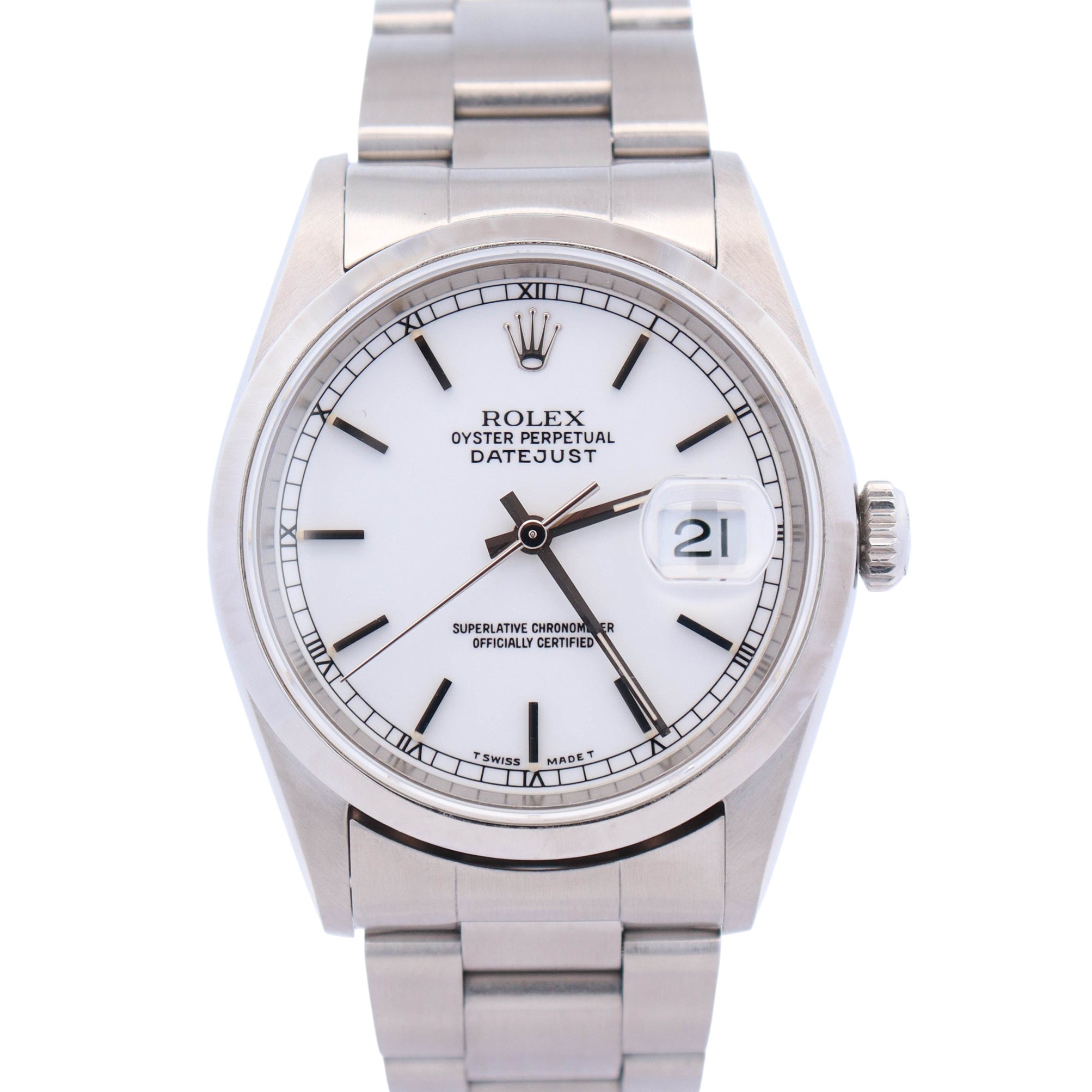 Rolex Datejust 36mm White Dial Watch Ref# 16200