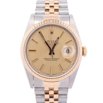 Rolex Datejust 36mm Champagne Dial Watch Ref# 16233 - Happy Jewelers Fine Jewelry Lifetime Warranty