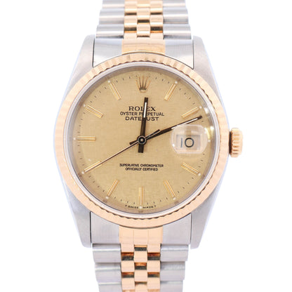 Rolex Datejust 36mm Champagne Dial Watch Ref# 16233