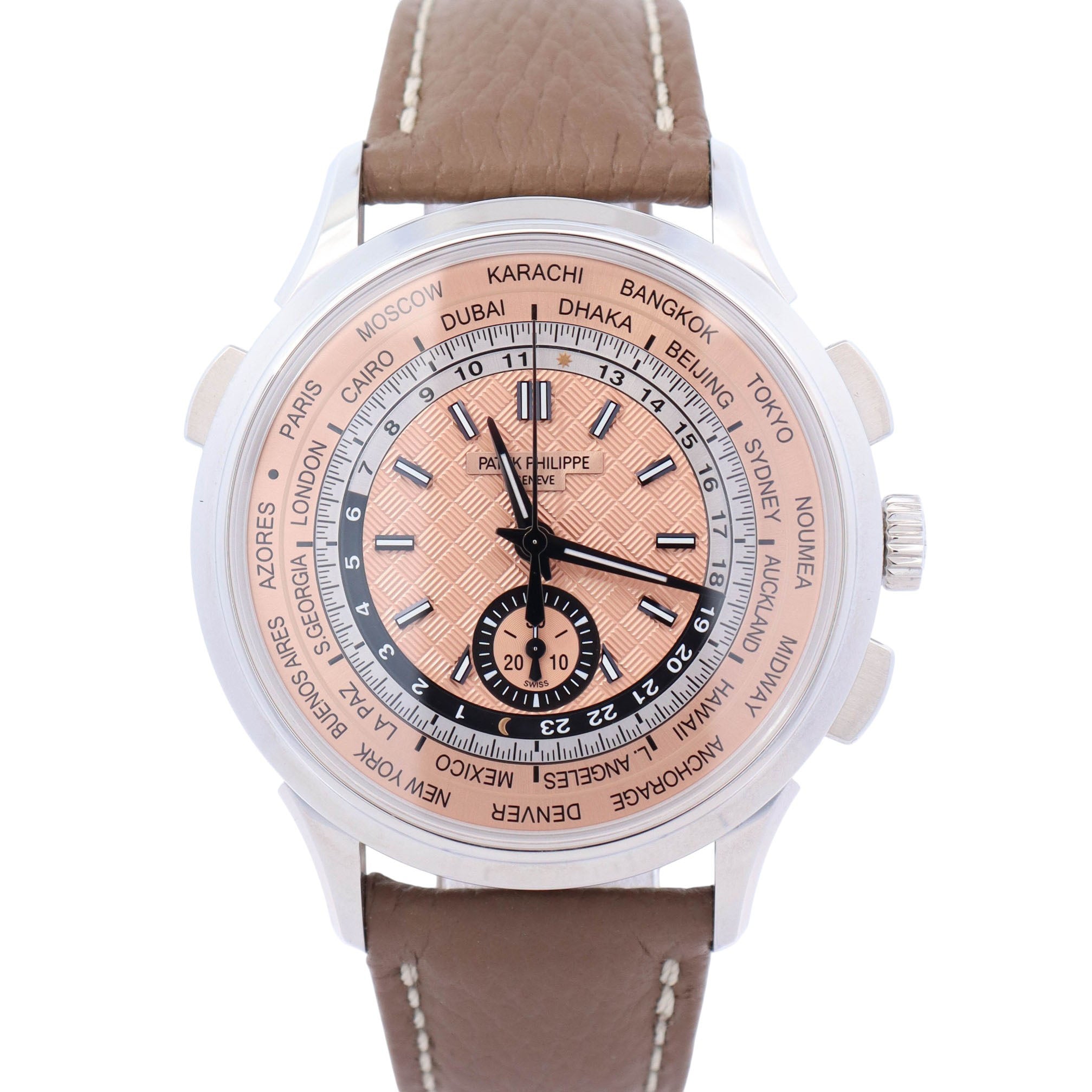 Patek Philippe Complications World Timer 41mm Salmon Dial Watch Ref# 5935A-001
