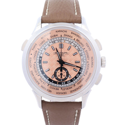 Patek Philippe Complications World Timer 41mm Salmon Dial Watch Ref# 5935A-001